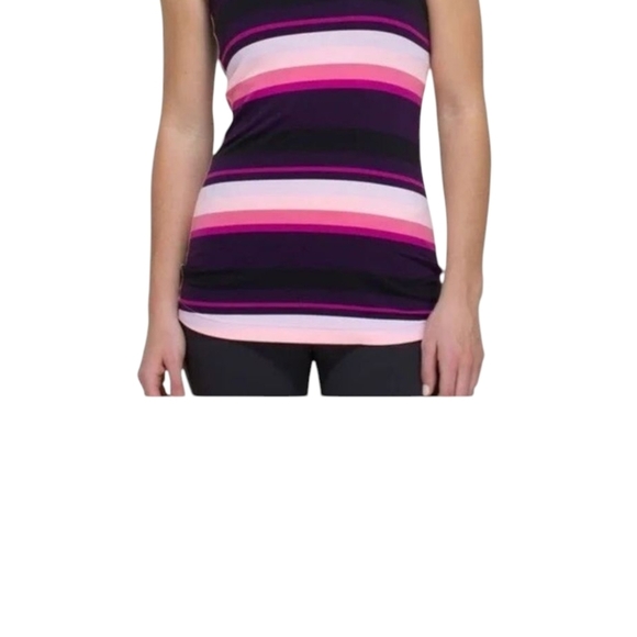 RARE Lululemon Cool Racerback Tank Striped Rib Paris Pink (2012 Release) size XS - Picture 4 of 9